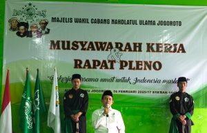 KH. Rohmatul Akbar Hadiri Pembukaan Musyawarah Kerja MWC NU Jogoroto